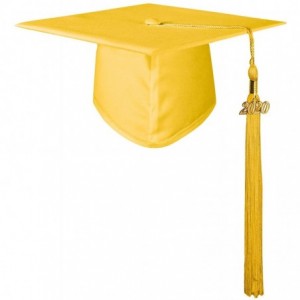 Skullies & Beanies Unisex Adult Matte Graduation Cap with 2020 Tassel - Gold - CD11SBEC44T $19.18