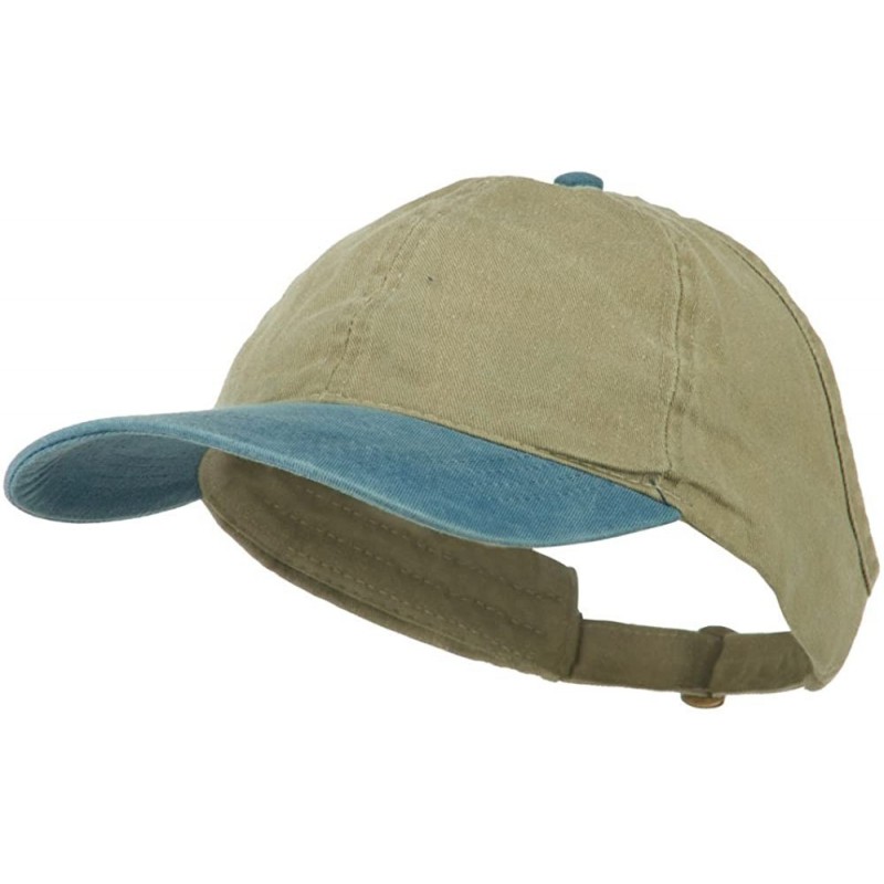 Baseball Caps Pigment Dyed Ponytail Cap - Blue Khaki OSFM - CR11LUGZGEZ $18.84
