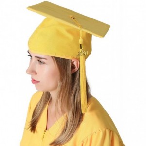 Skullies & Beanies Unisex Adult Matte Graduation Cap with 2020 Tassel - Gold - CD11SBEC44T $31.42