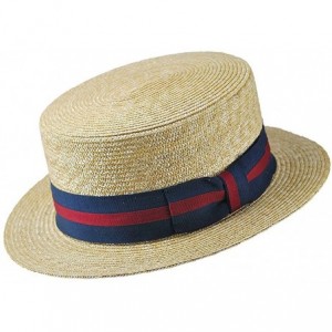 Sun Hats Striped Band Skimmer - Natural - C4116FY4LWP $43.30