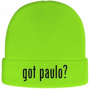 Skullies & Beanies got Paulo? - Soft Adult Beanie Cap - Neon Green - CI18AXQSRCI $16.57