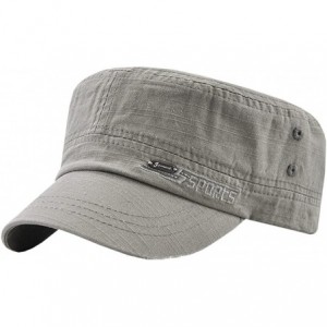 Newsboy Caps Men's Solid Color Military Style Hat Cadet Army Cap - D--gray - CC18E65LHKQ $24.69
