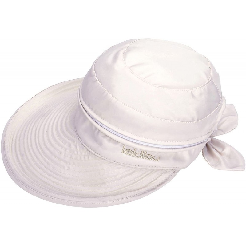 Sun Hats Women UPF 50 UV Sun Protection Convertible 2 in 1 Visor Beach Golf Hat - Beige - C01802YQ7QL $26.70