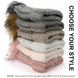 Skullies & Beanies Knit Hat for Women - Pom Cable Winter Warm Fleece Beanie - Wool Snow Cuff Outdoor Ski Cap - C818G2I5RYK $3...