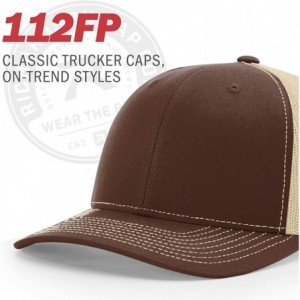 Baseball Caps Richardson Unisex 112 Trucker Adjustable Snapback Baseball Cap- Split Khaki/Coffee- One Size Fits Most - C611IM...
