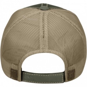 Baseball Caps Custom Trucker Mesh Back Hat Embroidered Your Own Text Curved Bill Outdoorcap - Olive/Tan - CZ18K5M4CQZ $47.64