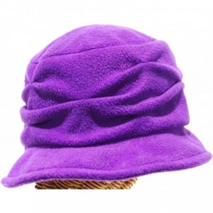 Bucket Hats Fleece Cloche with a Pleated Wave Design in Purple - CX1884UN22G $50.65