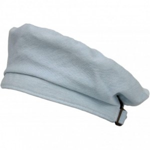 Berets Beret Hat Cool Denim Cotton British Style Strap Adjustable JDF1177 - Lightblue - CR18S33SAOD $44.67