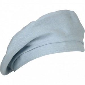Berets Beret Hat Cool Denim Cotton British Style Strap Adjustable JDF1177 - Lightblue - CR18S33SAOD $46.94