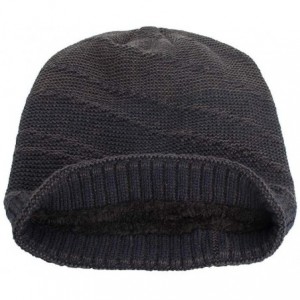 Skullies & Beanies Sttech1 Unisex Striped Cotton Hats Warm Winter Knit Cap Thick Heap for Women Men (Navy) - Navy - CS18HX6KR...
