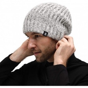 Skullies & Beanies Fleece Lined Beanie Hat Mens Winter Solid Color Warm Knit Ski Skull Cap - Grey (Model-u01) - C418HT2IM0X $...