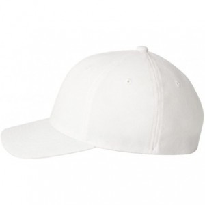 Baseball Caps Fitted Mid-Profile Structured Wool Cap (White- Small/Medium) - C21191ZGA73 $33.97