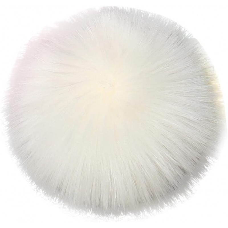 Skullies & Beanies Fashion DIY Faux Fox Fur Fluffy Pompom Ball for Knitting Hat Hats (White) - White - CW189IATHO9 $16.61