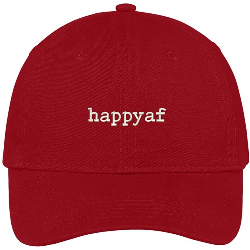Baseball Caps Happyaf Embroidered 100% Cotton Adjustable Cap - Red - CW12IZKBBI3 $36.06