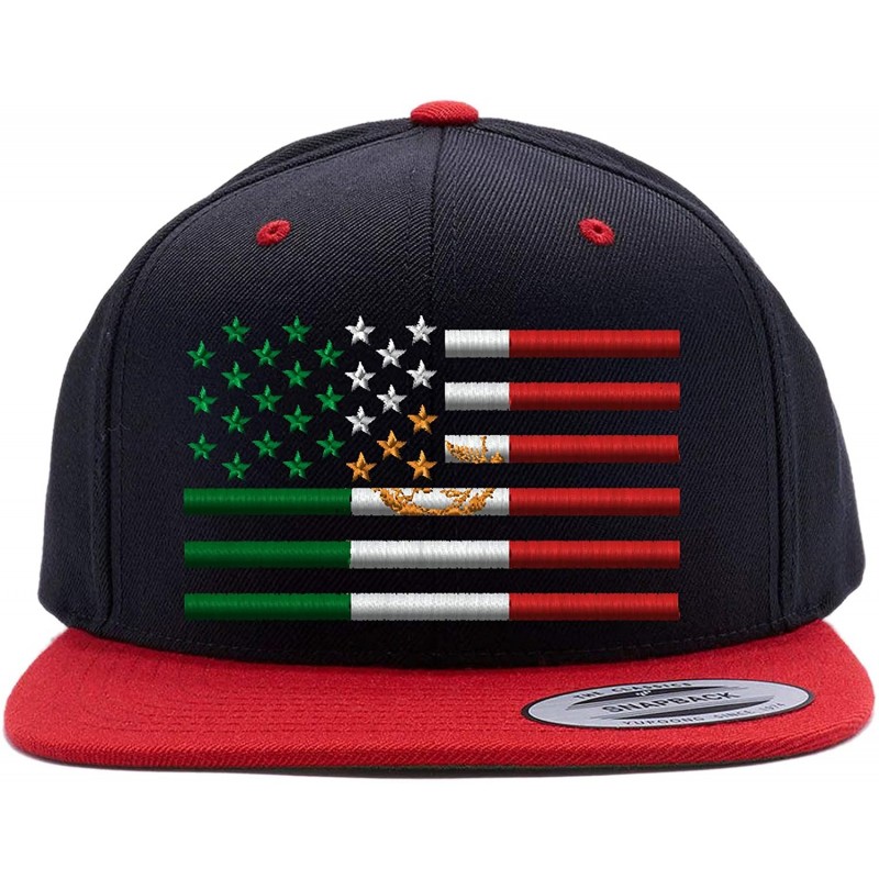 Baseball Caps USA Mexico Flag Combination Snapback Cap HAT - Black Red - CX188RA34AK $59.22