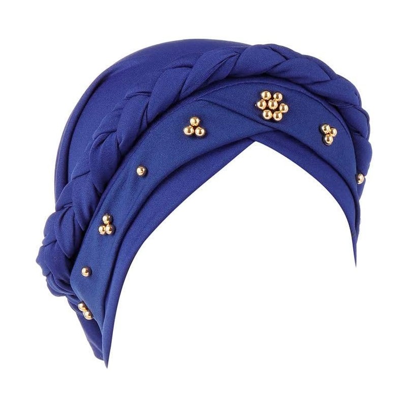 Skullies & Beanies Summer Ruffle Diamond Headscarf - Blue - C118QALGM8G $20.55