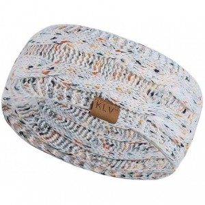 Skullies & Beanies Women Knit Elastic Sport Hair Band Soft Stretch Dotted Yarn Turban Hat - White - CU18KLM30QZ $18.29