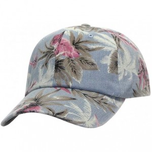 Baseball Caps Premium Floral Hawaiian Cotton Twill Adjustable Snapback Baseball Caps - Light Blue - CD180IRLA8L $31.06