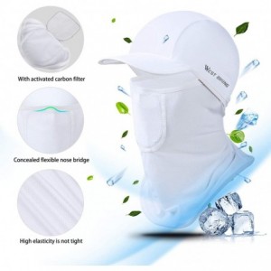 Balaclavas UV Face Mask Balaclava Dust Sun Protection Face Cover Brethable Cooling - White With Filter - CP19923I2A6 $29.34