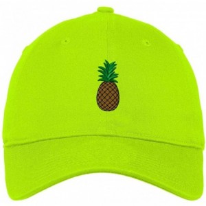 Baseball Caps Custom Soft Baseball Cap Pineapple Embroidery Dad Hats for Men & Women - Lime - CV18SLW6IGT $14.58