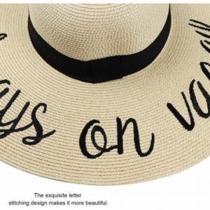 Sun Hats Womens Bowknot Straw Hat Foldable Beach Sun Hat Roll up UPF 50+ - Ae Always on Vacay - Beige - C818TR978LY $31.06