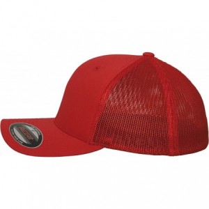 Baseball Caps Mesh Trucker Stretchable Sports Cap - Red - C711IMXQF1H $35.02