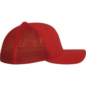 Baseball Caps Mesh Trucker Stretchable Sports Cap - Red - C711IMXQF1H $16.26