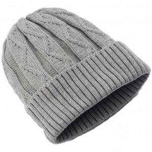 Skullies & Beanies Men Cable Knit Beanie Grey One Size YUP53CW05 - CR12NYCWCZ0 $20.52