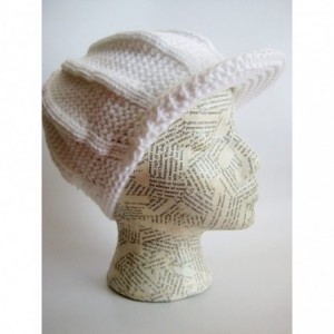 Skullies & Beanies Winter Hat for Women Visor Beanie Chunky Knit - White - CB11B2NO507 $18.02