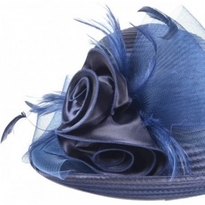 Bucket Hats Women Kentucky Derby Church Dress Cloche Hat Fascinator Floral Tea Party Wedding Bucket Hat S052 - S608-navy - CY...