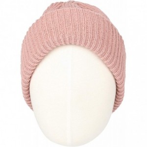 Skullies & Beanies Ribbed Knit Beanie Winter Hat Slouchy Watch Cap GZ50019 - Pink - C418KMGNTDU $15.03