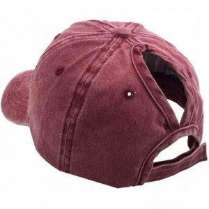 Baseball Caps Washed Ponytail Hats Pony Tail Caps Baseball for Women 2 Pack - Black+burgundy - C818NS79LHO $35.35