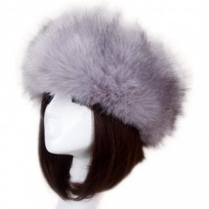 Cold Weather Headbands Women's Faux Fur Headband Soft Winter Cossack Russion Style Hat Cap - Gray - CY18L8KKCR7 $26.70
