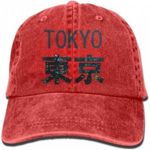 Cowboy Hats Tokyo City Beautiful Trend Printing Cowboy Hat Fashion Baseball Cap for Men and Women Black - Red - C518C3UEZOX $...