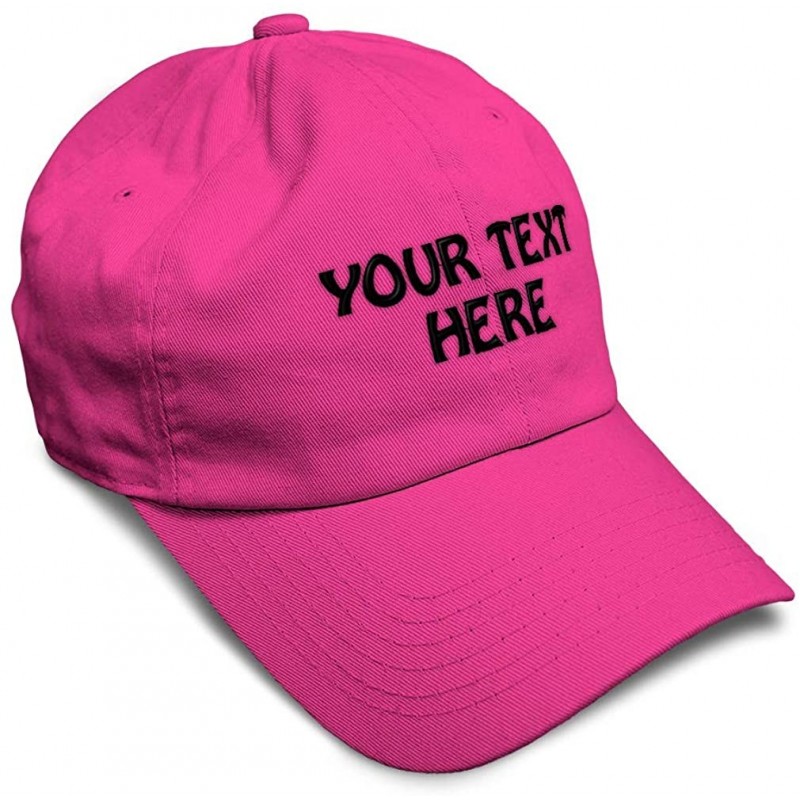 Baseball Caps Soft Baseball Cap Custom Personalized Text Cotton Dad Hats for Men & Women - Hot Pink - CX18DMD8NX7 $35.27