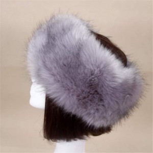 Cold Weather Headbands Women's Faux Fur Headband Soft Winter Cossack Russion Style Hat Cap - Gray - CY18L8KKCR7 $23.44