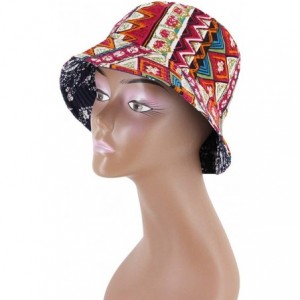 Bucket Hats Women Girls Cotton Leopard Print Reversible Bucket Hat Summer Double Sides Packable Hat for Outdoor Travel - C218...