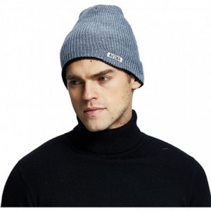 Skullies & Beanies Reversible Beanie Hat for Men- Women & Kids in Stretchy Comfy - Black and Grey - CO188QZA2RW $20.22