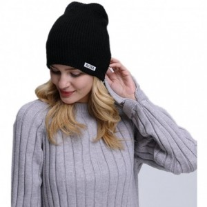 Skullies & Beanies Reversible Beanie Hat for Men- Women & Kids in Stretchy Comfy - Black and Grey - CO188QZA2RW $8.60