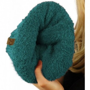 Skullies & Beanies Fleeced Fuzzy Lined Unisex Chunky Thick Warm Stretchy Beanie Hat Cap - Solid Teal - CS18IT3EZSS $29.75