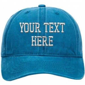 Baseball Caps Custom Ponytail Baseball Cap Personalized Messy Bun Hat Mesh Visor Trucker Hat - Denim Blue - CZ18GZEAWN0 $37.39
