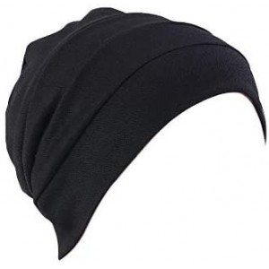 Skullies & Beanies Chemo Turban Headwear Flower Beanie Scarf Cap Head Wrap Hair Loss Hat for Cancer Patient - Black+beige - C...