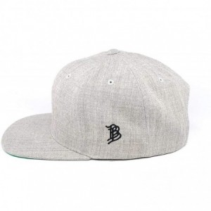 Baseball Caps 'Midnight Patriot' Dark Leather Patch Classic Snapback Hat - One Size Fits All - Heather Grey - CO18IGO2YKD $29.03