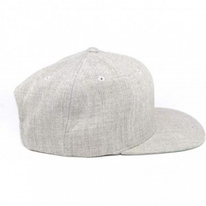 Baseball Caps 'Midnight Patriot' Dark Leather Patch Classic Snapback Hat - One Size Fits All - Heather Grey - CO18IGO2YKD $78.94