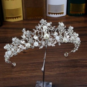 Headbands Vintage Jewelry Crystal Headband Wedding - hot pink - CC18WH2EANR $57.26