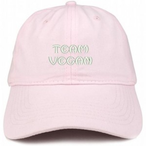 Baseball Caps Team Vegan Embroidered Low Profile Brushed Cotton Cap - Light Pink - CU188T6GDM2 $13.91