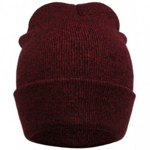Fedoras Unisex Outdoor Winter Men Knit Crochet Ski Hat Braided Headdress Cap - Wine Red - C218LH0RQW7 $7.92