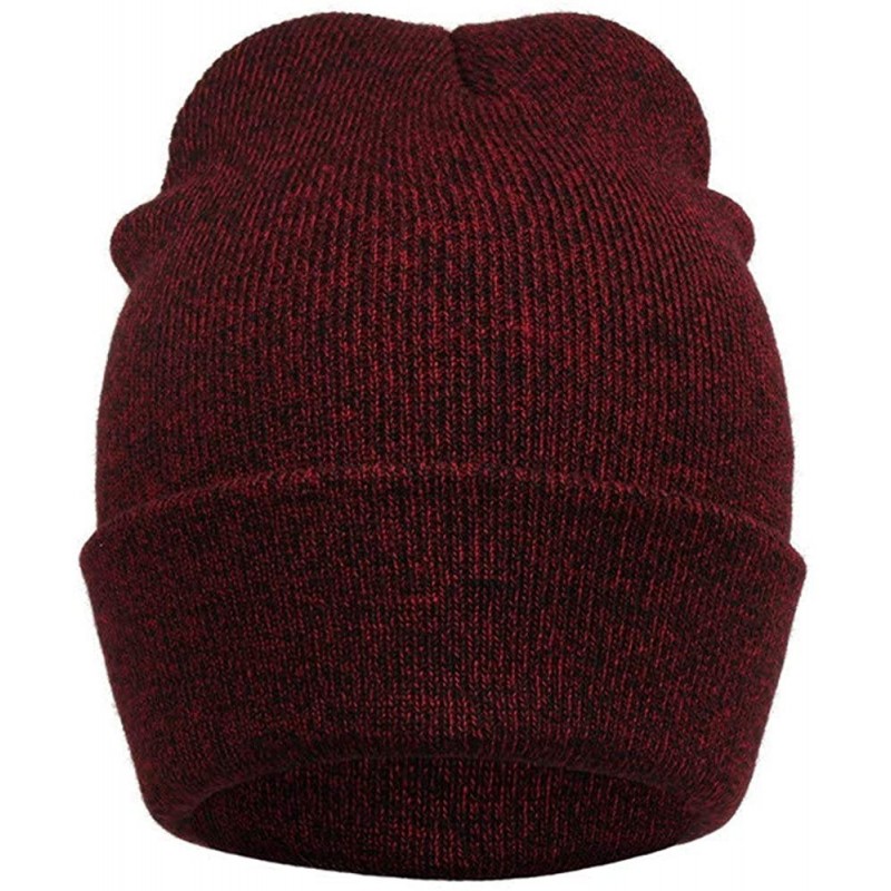 Fedoras Unisex Outdoor Winter Men Knit Crochet Ski Hat Braided Headdress Cap - Wine Red - C218LH0RQW7 $21.11
