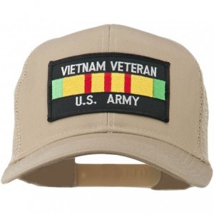 Baseball Caps Vietnam Army Veteran Patched Mesh Cap - Khaki - CE11Q3SOXVH $28.99