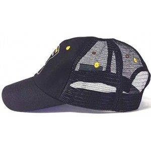 Baseball Caps 101st Airborne Division Low Profile Hat Cap Black Yellow Mesh Trucker Style - CQ194I5A47R $49.69